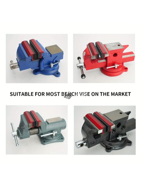 Mágneses alumíniumötvözet szerszámszorító satupofa, 10.16-20.32cm - Puha gumi fogás, rozsda- és vegyszerálló, ideális a gyártáshoz és a szerelőkhöz