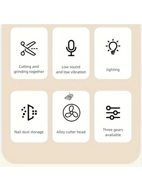 Körömvágó és polírozó LED-es fénnyel, lítium-ion akkumulátorral, otthoni használatra, szalonminőségű körömápoláshoz
