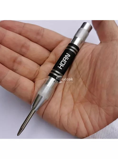 1 db szuper erős, ötvözet, volfrámacél hegyű automata centrális lyukasztó – állítható, rugós, fém fúrószerszám famegmunkáláshoz és jelöléshez