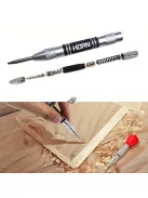 1 db szuper erős, ötvözet, volfrámacél hegyű automata centrális lyukasztó – állítható, rugós, fém fúrószerszám famegmunkáláshoz és jelöléshez