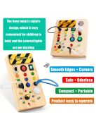 Színes Fa Foglalkoztató Tábla Érzékszervi Játékkal, Fény Kapcsolókkal - Oktatási & Utazásbarát Születésnapi Ajándék Gyerekeknek