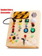 Színes Fa Foglalkoztató Tábla Érzékszervi Játékkal, Fény Kapcsolókkal - Oktatási & Utazásbarát Születésnapi Ajándék Gyerekeknek