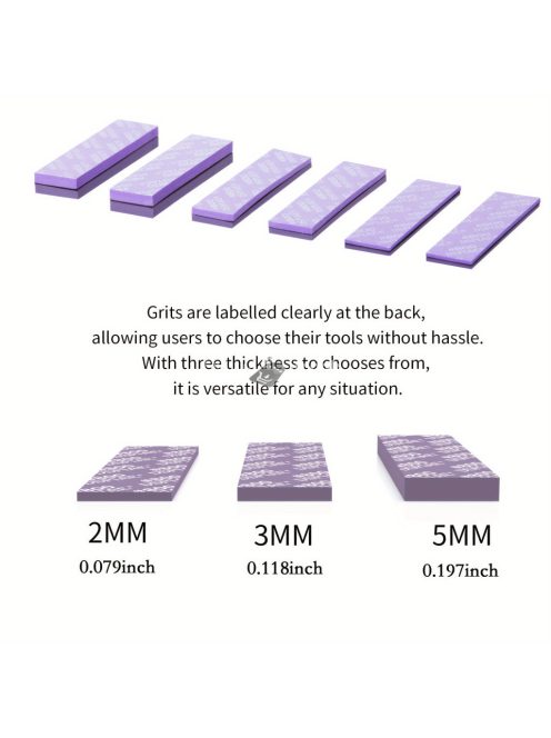30 darab csiszoló szivacs készlet különböző szemcsékkel - Professzionális csiszoló eszközök kézműveseknek és makettezőknek, Tartós és rugalmas anyag papíralapú, Különböző vastagságok (2/3/5mm)
