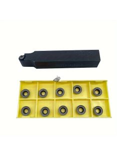   karbid betét tartó 10db szerszámkészlettel - 45°-os esztergálás precíziós fémmegmunkáláshoz, sík esztergálás & CNC kompatibilis