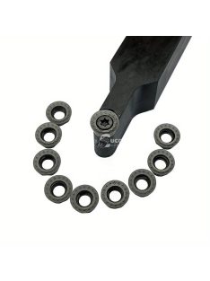   karbid betét tartó 10db szerszámkészlettel - 45°-os esztergálás precíziós fémmegmunkáláshoz, sík esztergálás & CNC kompatibilis