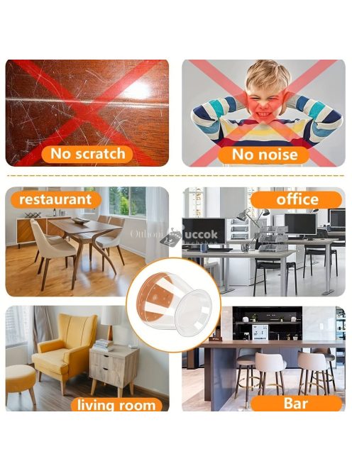 24 db Szilikon Szék Lábvédő Filc Betétekkel - Karcmentes Bútorvédő Sapkák, Könnyű Csúszás, Zajcsökkentés - Sokoldalú Illeszkedés Otthoni és Irodai Használatra