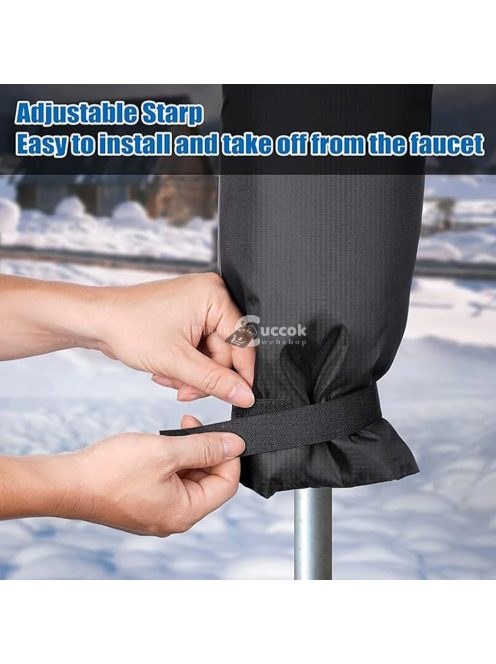 1db Prémium Fekete Hőszigetelő Kerti Csapfedél - Vízálló, Megvastagított Fagyálló Védelem Kültéri Csapokhoz - Tartós Téli Csővédő