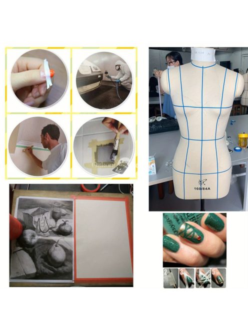 Kék papír Washi papír és Washi szalag használható manikűrhöz, festéshez, permetezéshez, fedéshez