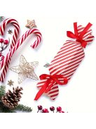 20db Piros Csíkos Karácsonyi Cukorka Ajándékdobozok Szalagokkal