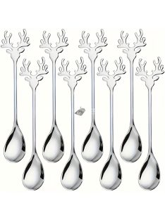   Elegáns rénszarvas agancs rozsdamentes acél kanálkészlet - 8 részes