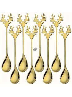   Elegáns rénszarvas agancs rozsdamentes acél kanálkészlet - 8 részes