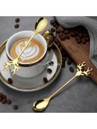 Elegáns rénszarvas agancs rozsdamentes acél kanálkészlet - 8 részes