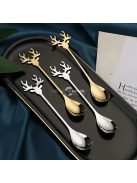 Elegáns rénszarvas agancs rozsdamentes acél kanálkészlet - 8 részes