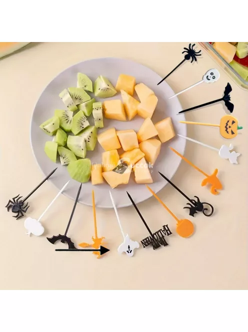 20 db ünnepi műanyag gyümölcstartó, általános használatra, többcélú dekoratív nyársak Halloweenre