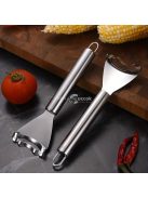 1 db rozsdamentes acél kukoricacsőhámozó, multifunkcionális zöldséghámozó, újrafelhasználható konyhai eszköz, áramforrás nem szükséges, fém konyhai eszköz készlet