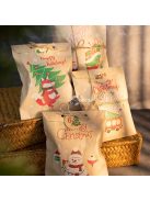 24db, Retro karácsonyi papír zacskó matricákkal Mikulás Hóember Róka