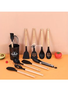   12 darabos Szilikon Spatula Készlet Edényekhez - Tartós, Hőálló Főzőeszközök Ergonomikus Fogantyúkkal, Különböző Színekben