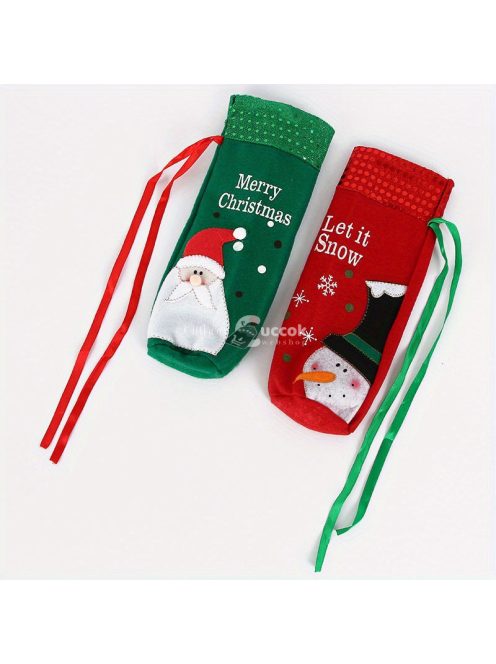 3 darabos Karácsonyi Borosüveg Fedőkészlet