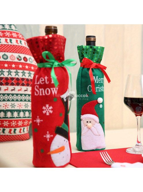 3 darabos Karácsonyi Borosüveg Fedőkészlet