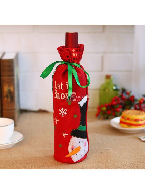 3 darabos Karácsonyi Borosüveg Fedőkészlet