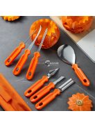 7 részes rozsdamentes acél tökfaragó késkészlet tároló táskával - Tökéletes Halloweeni dekorációhoz