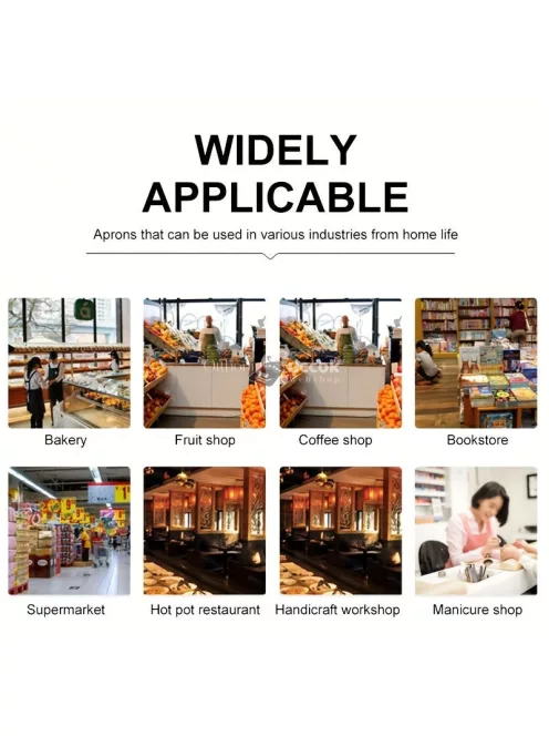 egyszínű poliészter derék kötény zsebbel férfiaknak és nőknek, kötény étterembe, pénztárosnak, baristának, gyümölcslé- és kávézóba