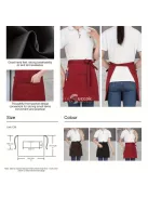 egyszínű poliészter derék kötény zsebbel férfiaknak és nőknek, kötény étterembe, pénztárosnak, baristának, gyümölcslé- és kávézóba