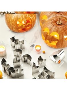  10 darabos Halloween tökfaragó rozsdamentes acél formakészlet - Tökéletes DIY sütéshez és díszítéshez - Alkalmas különböző tök méretekhez - Márka: Sinzaz