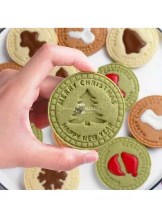   9 db-os karácsonyi süti kiszúró készlet 3D dombornyomó bélyegzőkkel az ünnepi sütéshez