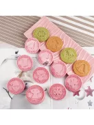 9 db-os karácsonyi süti kiszúró készlet 3D dombornyomó bélyegzőkkel az ünnepi sütéshez