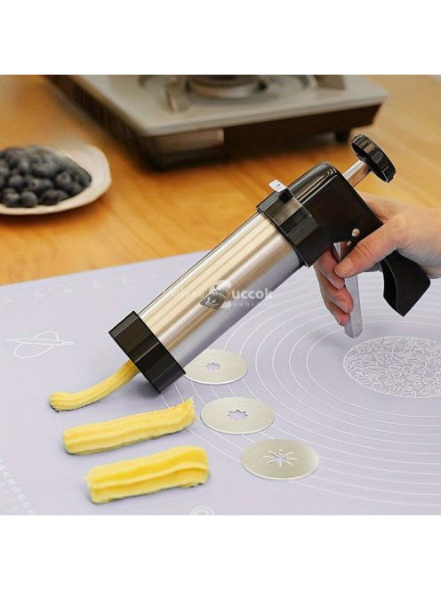 rozsdamentes acél tésztaadagoló - kézi churros készítő több fúvókával - sokoldalú tésztaprés spanyol churroshoz, latin süteményekhez