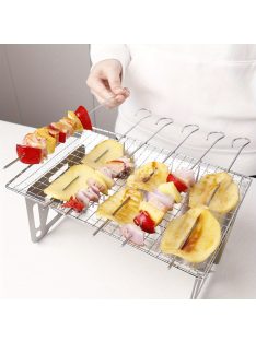   6/12 Darab, Grillnyársak, Rozsdamentes Acél Nyársak BBQ-hoz, Multifunkcionális Fém BBQ Nyársak, Grill Rozsdamentes Acél Nyársak, BBQ Tűpálcák, Szabadtéri Főzés, BBQ Felszerelések