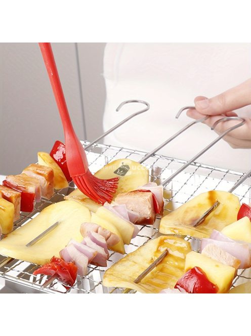 6/12 Darab, Grillnyársak, Rozsdamentes Acél Nyársak BBQ-hoz, Multifunkcionális Fém BBQ Nyársak, Grill Rozsdamentes Acél Nyársak, BBQ Tűpálcák, Szabadtéri Főzés, BBQ Felszerelések