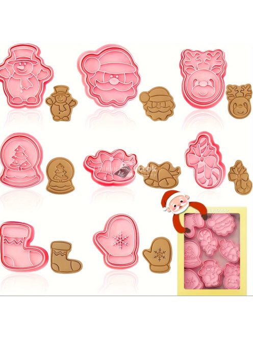 8 részes karácsonyi süti kiszúró készlet
