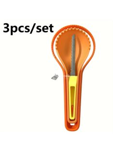   3 db-os rozsdamentes acélból készült tökfaragó készlet