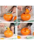 3 db-os rozsdamentes acélból készült tökfaragó készlet