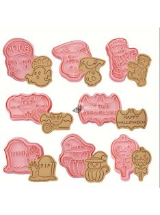   8 db-os Halloween süti kiszúró készlet, tartós műanyag kekszformák