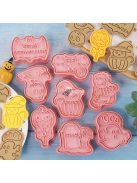 8 db-os Halloween süti kiszúró készlet, tartós műanyag kekszformák