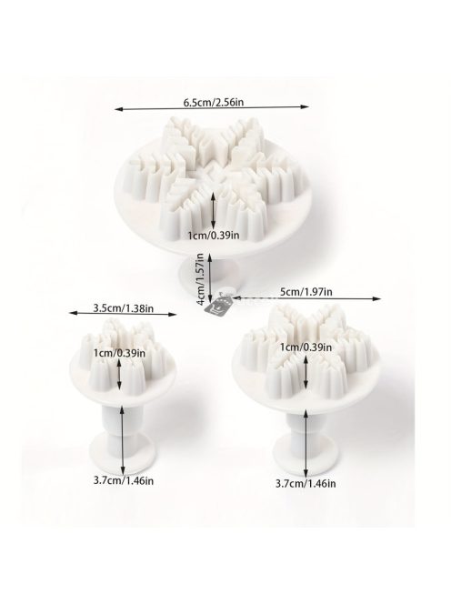 3db/6db Hópehely Keksz Formadíszítés, Cukorforgató És Domborító Eszköz, Karácsonyi Keksz Vágó