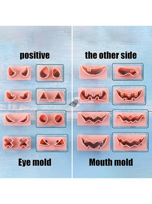 10 darabos Halloween Tök Alakú Süteményszaggató Készlet