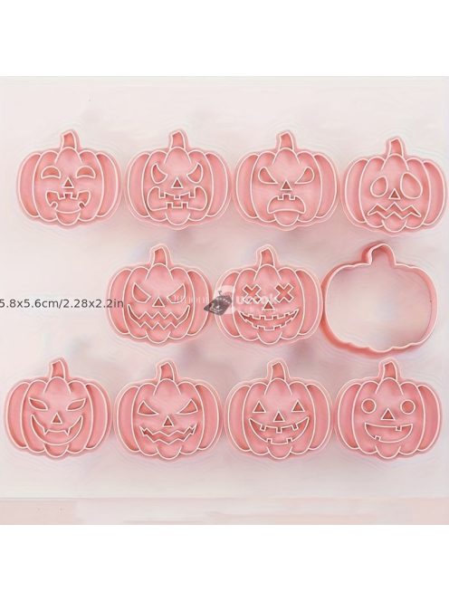 10 darabos Halloween Tök Alakú Süteményszaggató Készlet