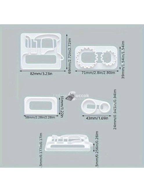 4 darabos traktor és autó alakú süteményszaggató készlet - Tartós műanyag kekszformák tortadíszítéshez és sütéshez, tökéletes születésnapi partikra