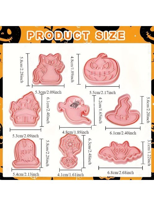 8 darabos Halloween Süteményszaggató Készlet