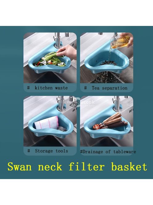 2/4 db Hattyú Alakú Konyhai Mosogató Szűrőkosár - Háromszög Alakú Csap Tároló Edényekhez & Eszközökhöz, Tartós Műanyag