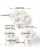 3 részes hópehely alakú rugós kekszvágó készlet, műanyag karácsonyi témájú gumicukor formák az ünnepi sütéshez