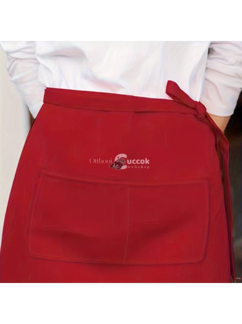Élénk piros konyhai kötény zsebekkel férfiaknak és nőknek - Tökéletes éttermekhez és grillezésekhez