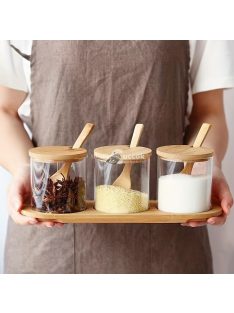   3db/szett, Fűszeres Edénykészlet, Konyhai Fűszeres Edény