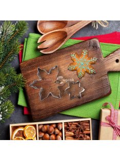   5 darabos Karácsonyi Süteményszaggató Készlet - Rozsdamentes Acél Hópehely Alakzatok Ünnepi Sütéshez