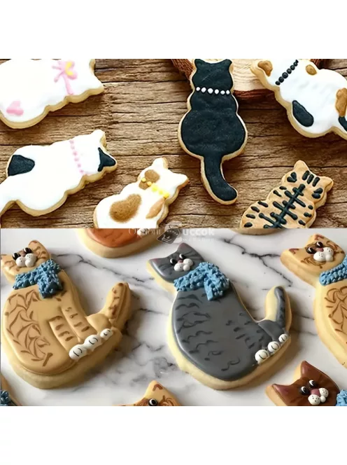 9 darab, cica alakú süti szaggatók, tészta szaggató, keksz formák