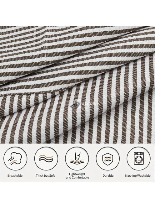 1db, pamut kötény, fekete-fehér csíkos állítható kötény, unisex kötény zsebbel, konyhai szakács kötények, női férfiaknak otthoni konyha, konyhai kellékek